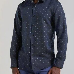 Perry Ellis Navy Patterned Men's Shirt